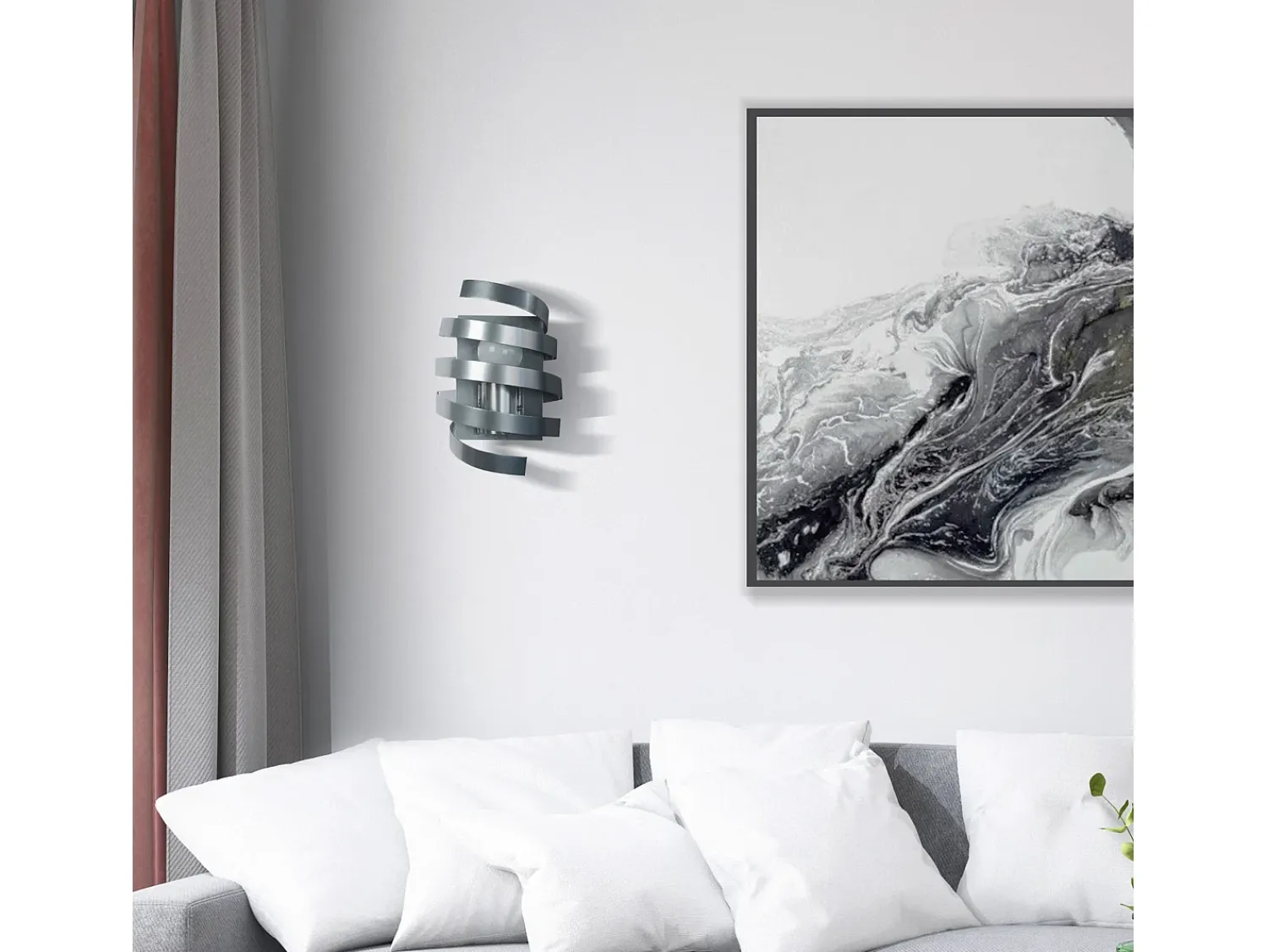 TOSEL Aplique Para Pared^Aplique ,metal,Aluminio ,A9,5xD27xP17cm Plateado