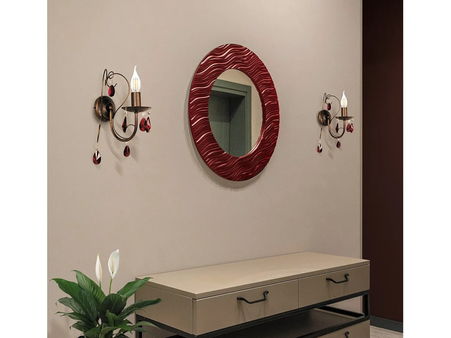TOSEL Aplique Para Pared^Aplique ,metal,Marrón,A35xD20xP20cm Marru00f3n