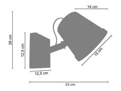 TOSEL Aplique Para Pared^Aplique ,metal,natural,A30xD 17x P 27cm Marru00f3n