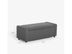 Banco con almacenamiento de tela para dormitorio y recibidor Merak - Azul Marino