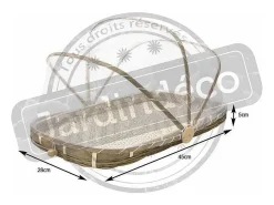 Bandeja de bambú con campana de malla sintética Longitud 45cm