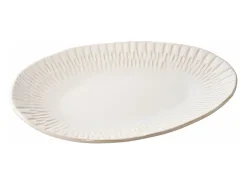ebuy24 Jarrón^Bandeja de cerámica blanca 30,5 x 20 cm Blanco