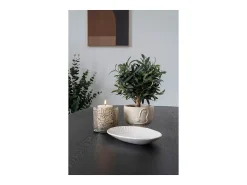ebuy24 Jarrón^Bandeja de cerámica blanca 30,5 x 20 cm Blanco