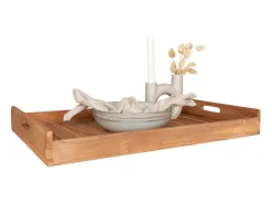 Online House Nordic Bandeja de teca natural 58 x 38 cm Marru00f3n