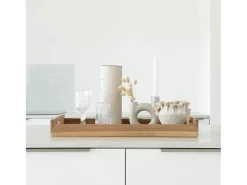 Online House Nordic Bandeja de teca natural 58 x 38 cm Marru00f3n