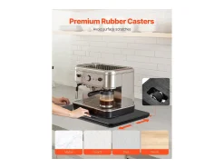 Bandeja Deslizante para Electrodomésticos de Cocina SucceBuy, 33 x 40,6 cm Bandeja con Ruedas de Goma, para Pequeños Electrodomésticos de Cocina, Color Negro