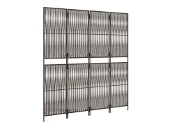 Best Biombo de 4 paneles ratán sintético marrón ES189415 Marru00f3n