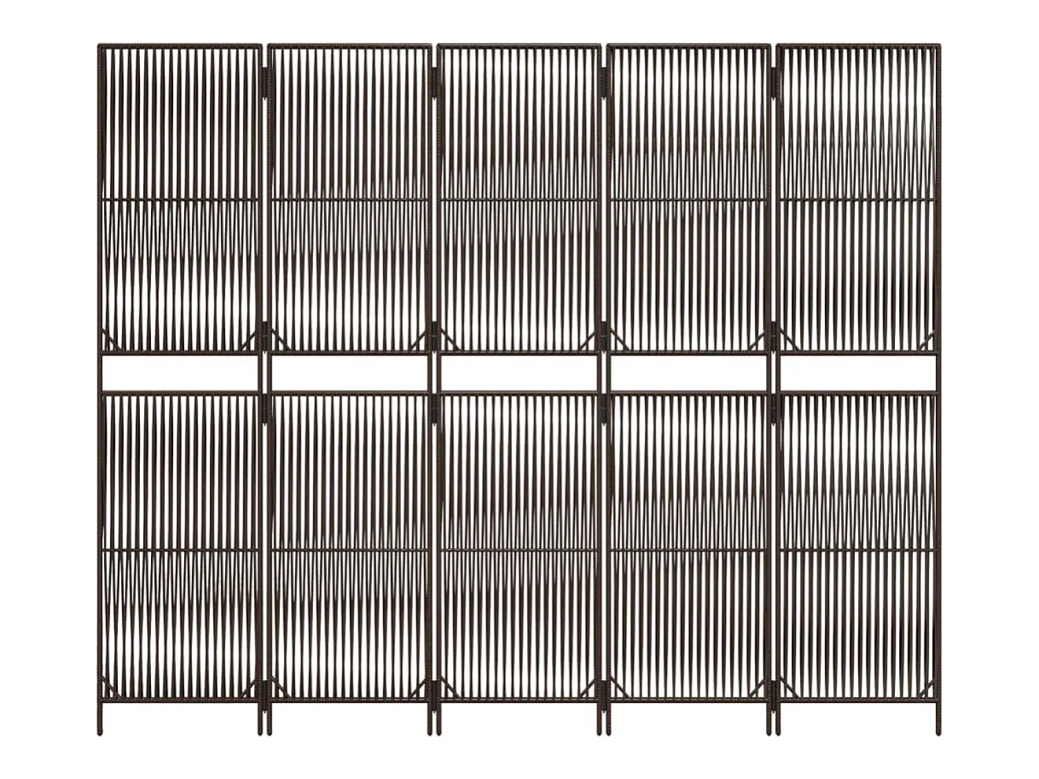 Best Biombo de 5 paneles ratán sintético marrón ES836000 Marru00f3n