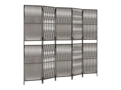 Best Biombo de 5 paneles ratán sintético marrón ES836000 Marru00f3n