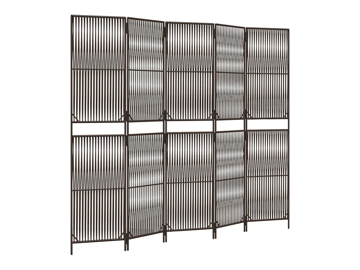 Best Biombo de 5 paneles ratán sintético marrón ES836000 Marru00f3n