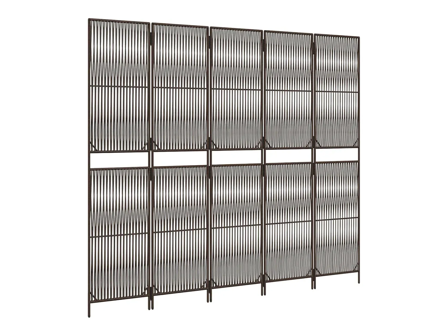 Best Biombo de 5 paneles ratán sintético marrón ES836000 Marru00f3n