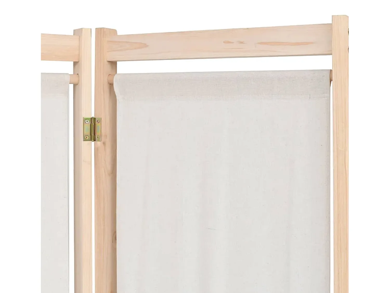 Best Biombo divisor 5 paneles de tela 200x170x4 cm ES313625 Crema
