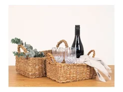 cestas rectangulares de algas marinas naturales