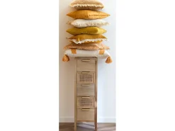 Sale Les Tendances Cojines cuadrados terciopelo algodón ocre 2 uds Fanie 44 x 44 cm Naranja
