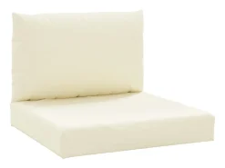 Best Cojines para palés 2 unidades tela Oxford blanco ES654996 Crema