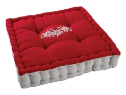 Discount Aubry Gaspard Cojín cuadrado Edelweiss de algodón y lino Multicolor