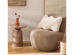 Atmosphera Ropa De Casa^Cojín de pelo sintético en forma ondulada Blanco