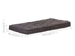 Best Clicnbuy Cojín para palés algodón 120x80x10 cm Gris antracita
