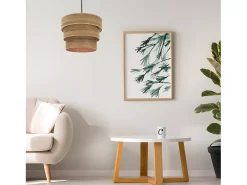 AKUNADECOR Lámpara Suspendida^Colgante 3 Luces Modelo Smile Cuero Dorado