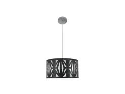 AKUNADECOR Lámpara Suspendida^Colgante 1luz Xe27 Modelo Katerina Cromo/madera Negra Regulable Plateado