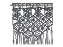 Best Cortina de macramé algodón 140x240 cm ES508146 Gris antracita