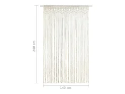 Best Cortina de macramé algodón 140x240 cm ES478661 Crema