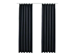 Best Cortinas opacas con ganchos 2 unidades 140x175cm ES800593 Gris antracita