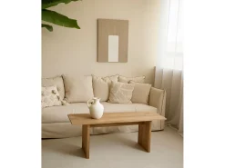 Online DECOWOOD Cuadro decorativo sobre lienzo de lino con marco de madera blanco pintado artesanalmente con pintura al oleo de 80x100cm - MAYA - Multicolor