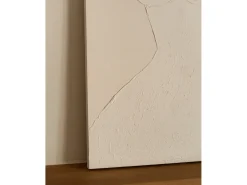 Online DECOWOOD Cuadro decorativo sobre lienzo de algodón con marco de madera negro pintado artesanalmente con pintura al oleo de 100x150cm - GALA - Beige