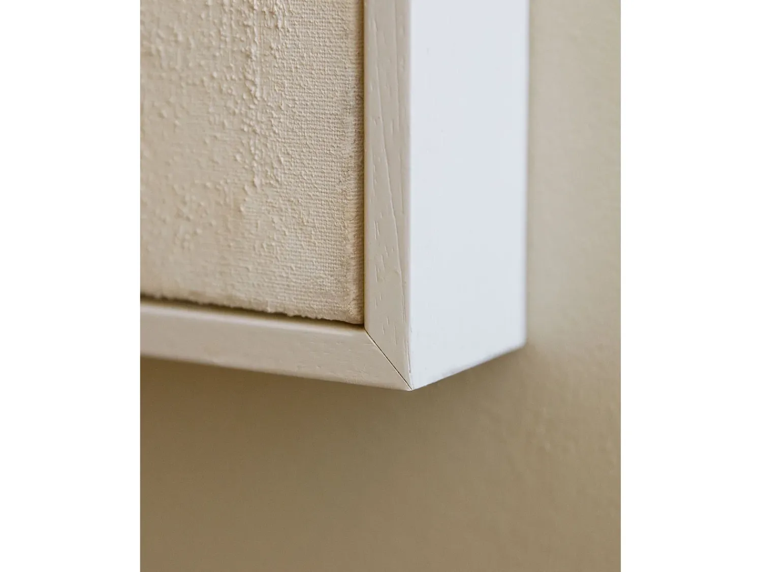 Sale DECOWOOD Cuadro decorativo sobre lienzo de lino con marco de madera blanco pintado artesanalmente con pintura al oleo de 80x100cm - NIMBA - Multicolor