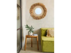 Bazar Bizar Espejo De Pared|Espejo^El Espejo Raffia Cowrie - Blanco Natural Multicolor