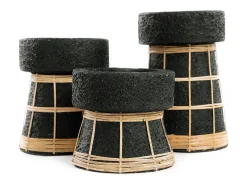Bazar Bizar Portavelas Y Vela^El Portavelas Serene - Negro Natural - M Multicolor
