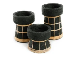 Bazar Bizar Portavelas Y Vela^El Portavelas Serene - Negro Natural - S Multicolor