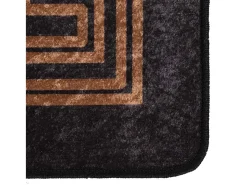 Best Garden Furniture Elsje Alfombra lavable antideslizante y dorado 80x300 cm Negro