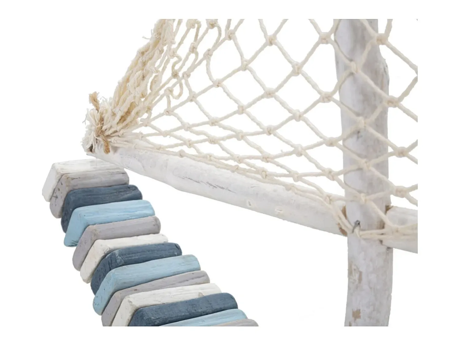 Best Escultura de velero en madera con red de tela 45x45x7cm Enok - Marino Azul
