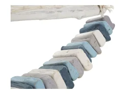 Best Escultura de velero en madera con red de tela 45x45x7cm Enok - Marino Azul