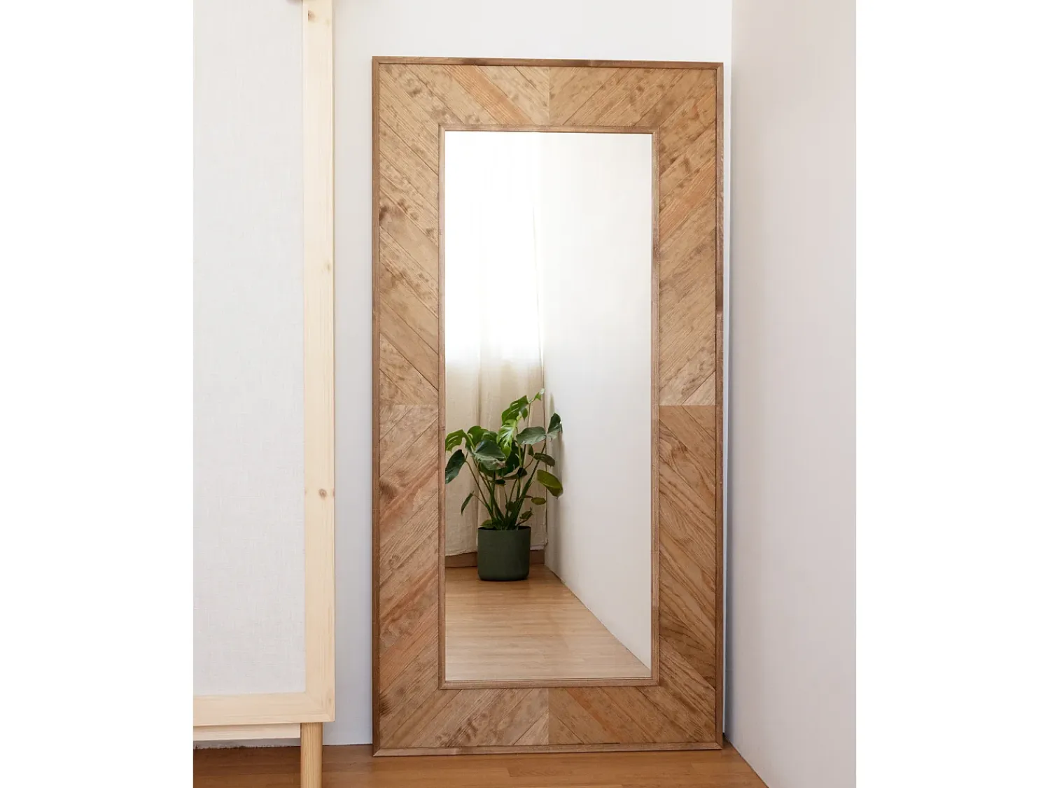 Sale DECOWOOD Espejo de madera maciza en tono roble oscuro de 163x84cm - VILLA - Multicolor