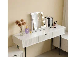 Best NETTLIFE Espejo de maquillaje iluminado Hollywood Mirror - Espejo de tocador con 9 LED, espejo cosmético pequeño con luz giratoria de 3 modos Blanco