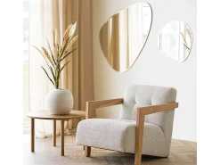 Online Les Tendances Espejo de pared DEVONPORT de metal con forma orgánica (ancho 50 x alto 50 cm) Plateado