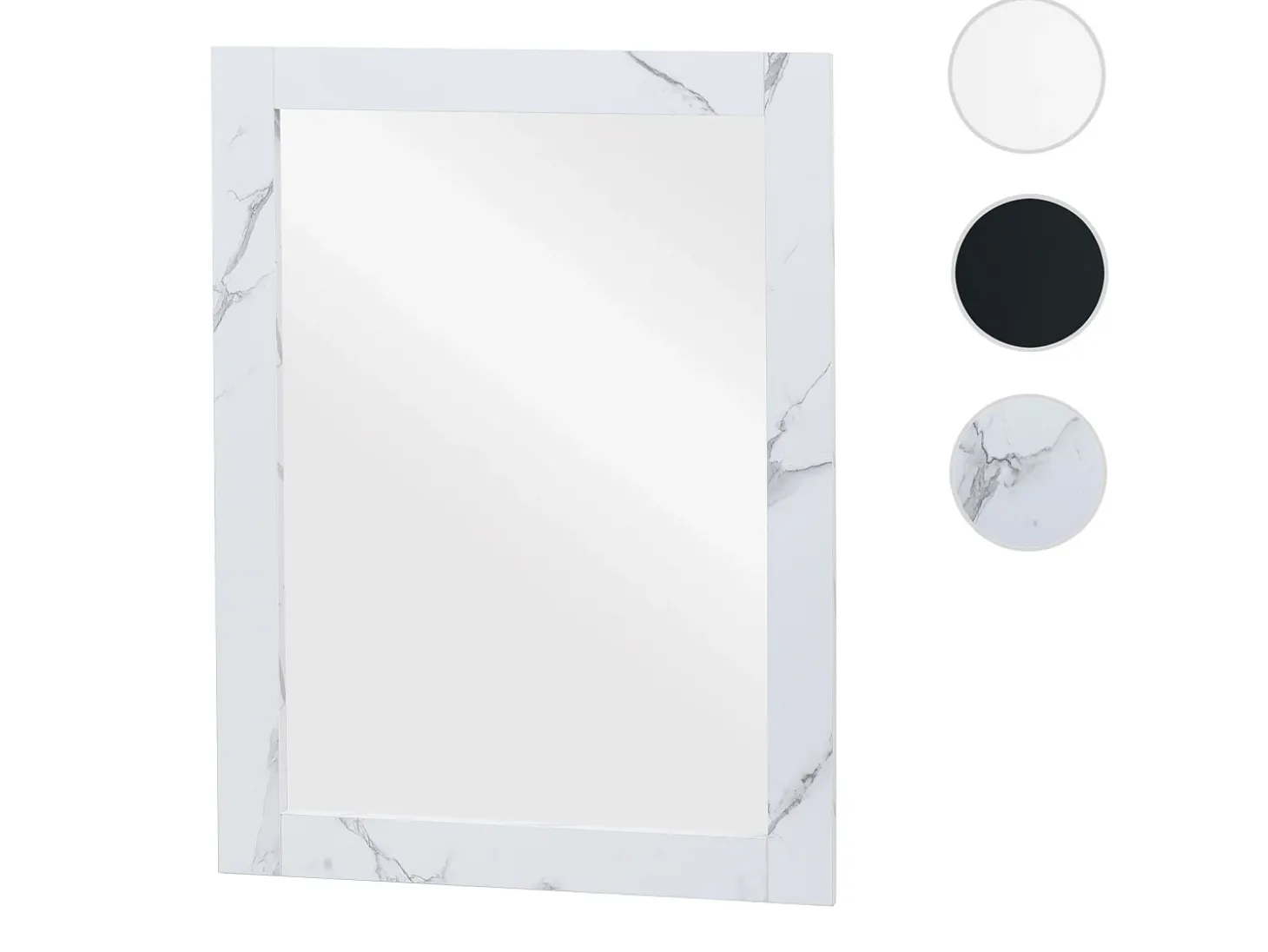 Espejo de pared MCW-L86, aspecto mármol blanco