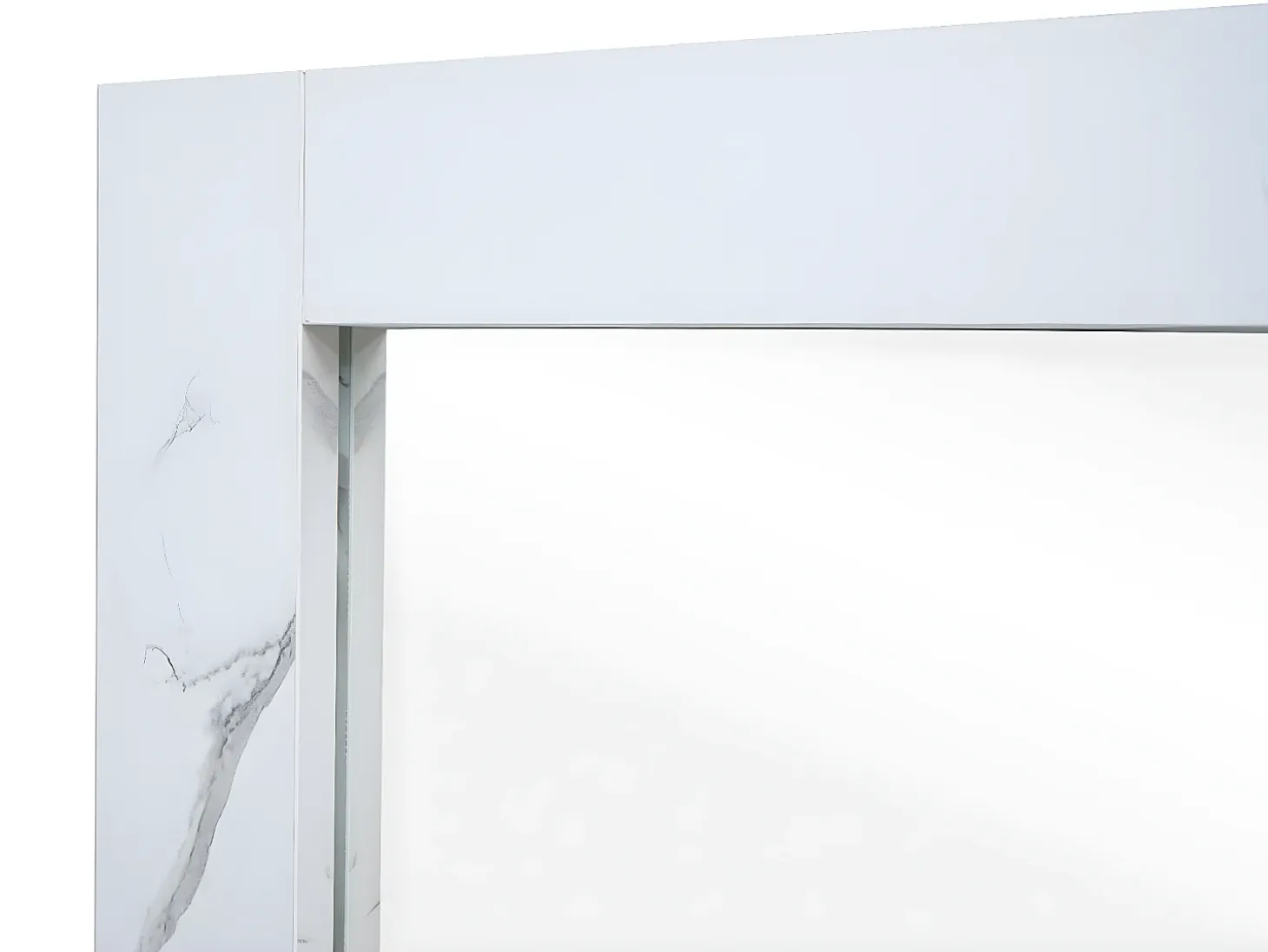 Espejo de pared MCW-L86, aspecto mármol blanco