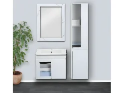 Espejo de pared MCW-L86, aspecto mármol blanco