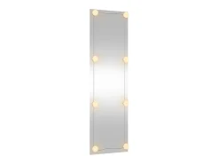 Best Espejo de pared rectangular con luces LED vidrio 30x100 cm ES866563 Plateado