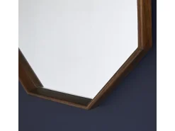 Discount BERAH GETAH Espejo octogonal de madera de mindi maciza 60 cm Marru00f3n