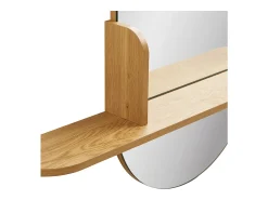 Les Tendances Espejo De Pared|Espejo^Espejo ovalado BARCO con estante de madera natural – L 92 x H 94,5 cm Beige