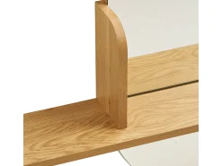 Les Tendances Espejo De Pared|Espejo^Espejo ovalado BARCO con estante de madera natural – L 92 x H 94,5 cm Beige