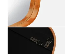 Sweeek Espejo De Pared|Espejo^Espejo rectangular de madera decorativo de pared madera clara Marru00f3n