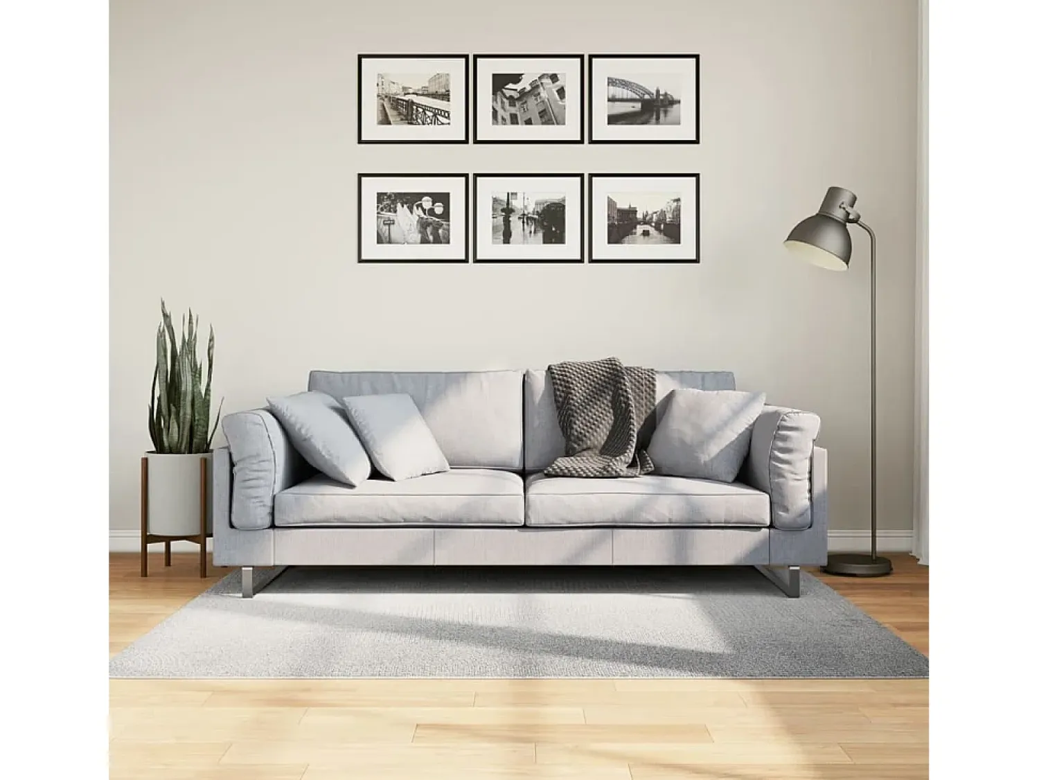 Best Garden Furniture Everlyn Alfombra de pelo corto look escandinavo IZA 120x170 cm Gris