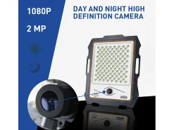 AHD Iluminación Exterior^Foco solar LED con cámara wi-fi de 300W, panel solar de 3000 lúmenes Conspicio L Multicolor