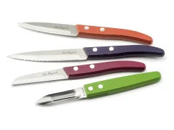 Sale Lou Laguiole Forest - Juego de 4 cuchillo Essentiel " Madera teñida " Color natural oscuro